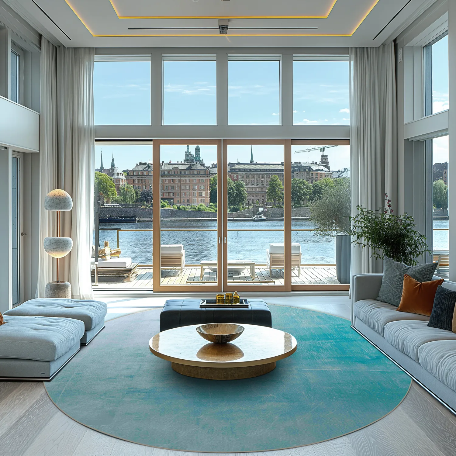 Rund Teppich - Artena (hellblau)