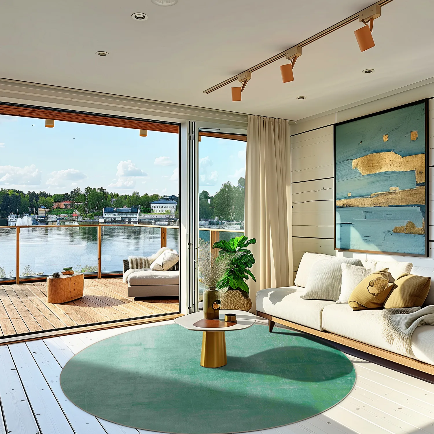 Tapis rond - Artena (vert clair)