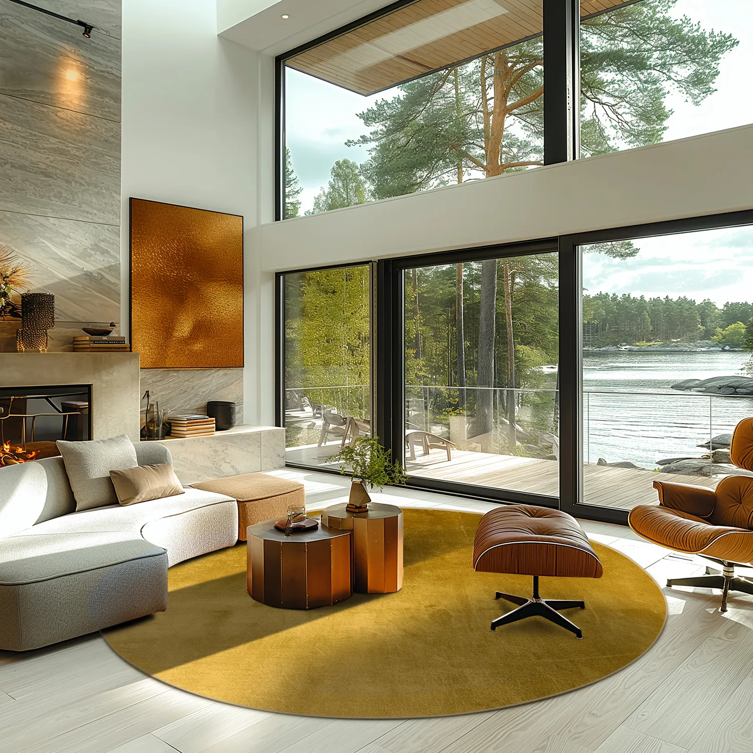 Rund Teppich - Artena (ocker)