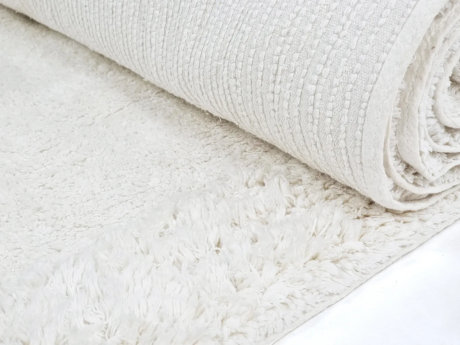 Hochflorteppiche - Ebba Natural Cotton Shaggy (offwhite)