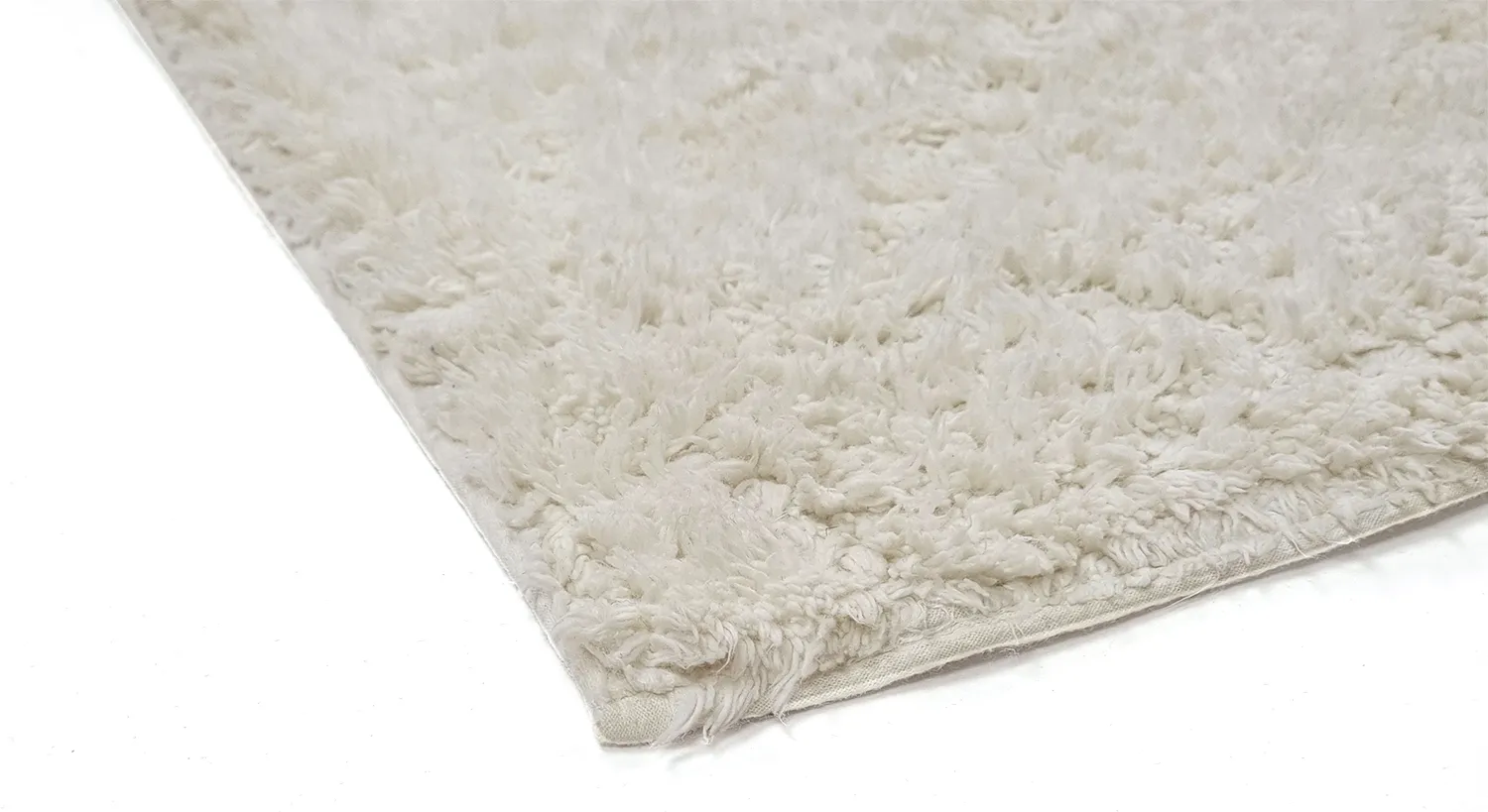 Tapis à poils longs - Sion Natural Cotton Shaggy (blanc cassé)