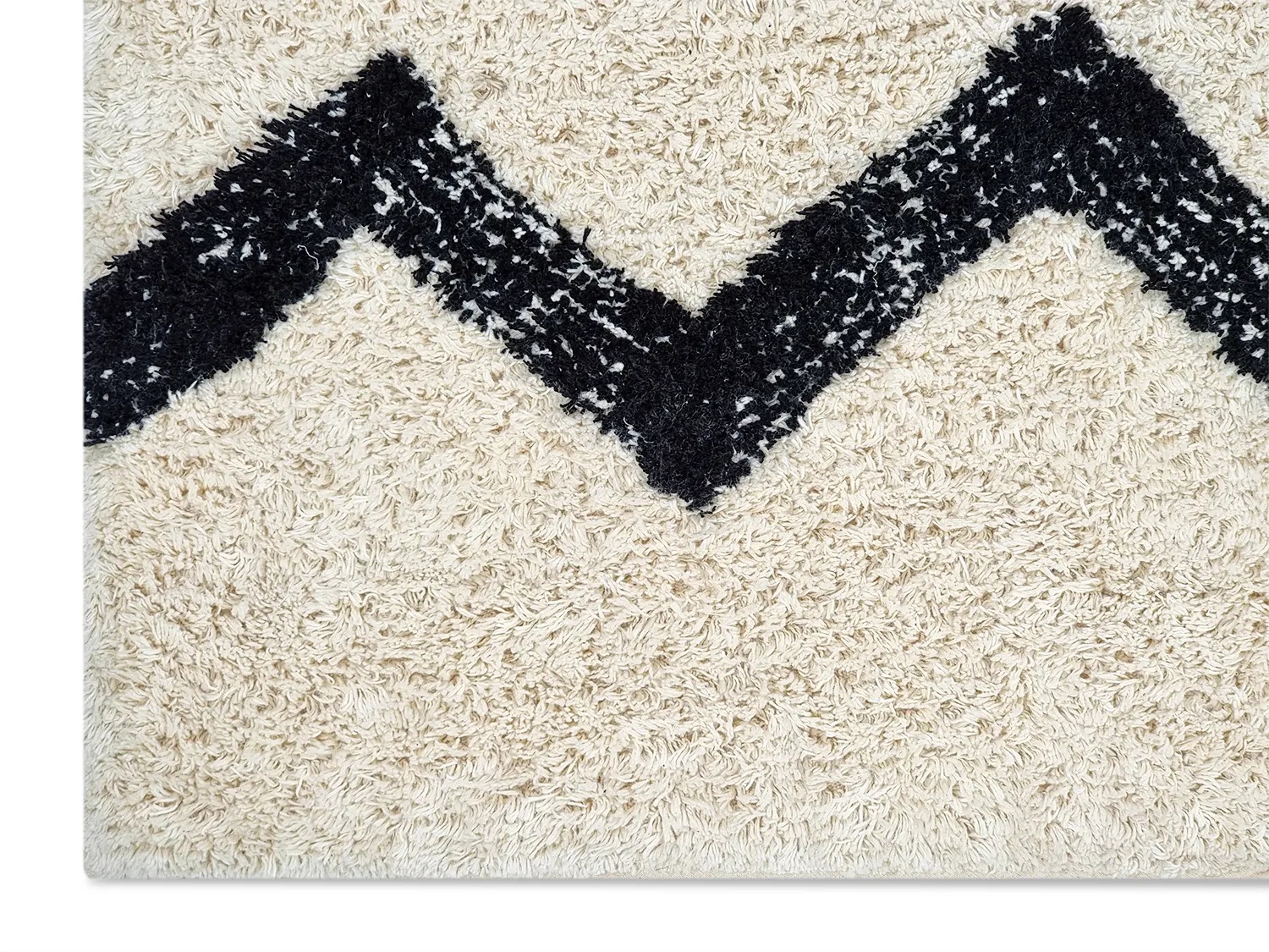 Hochflorteppiche - Chablis Natural Cotton Shaggy (offwhite/schwarz)