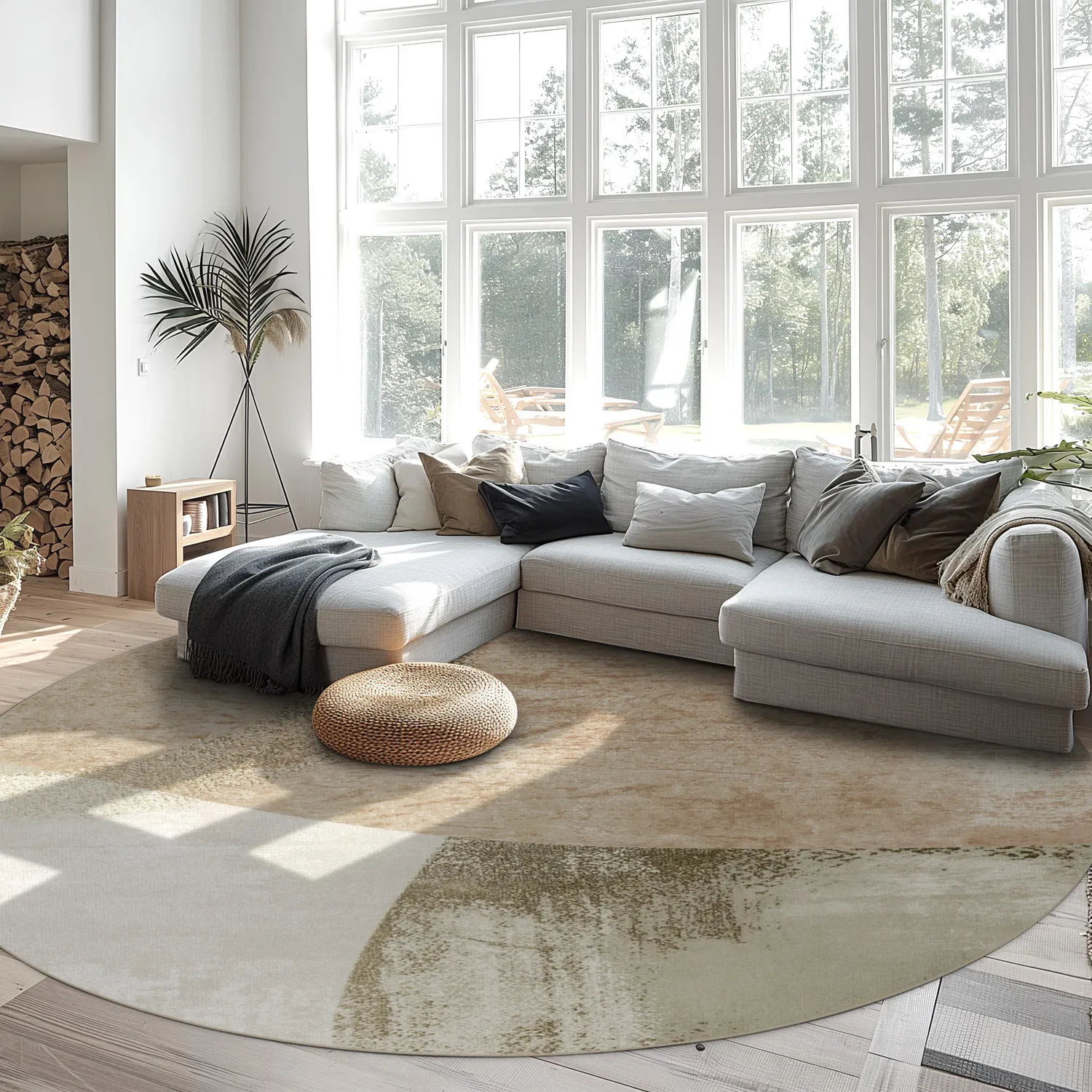 Rund Teppich - Fia (rosa/mehrfarbig)