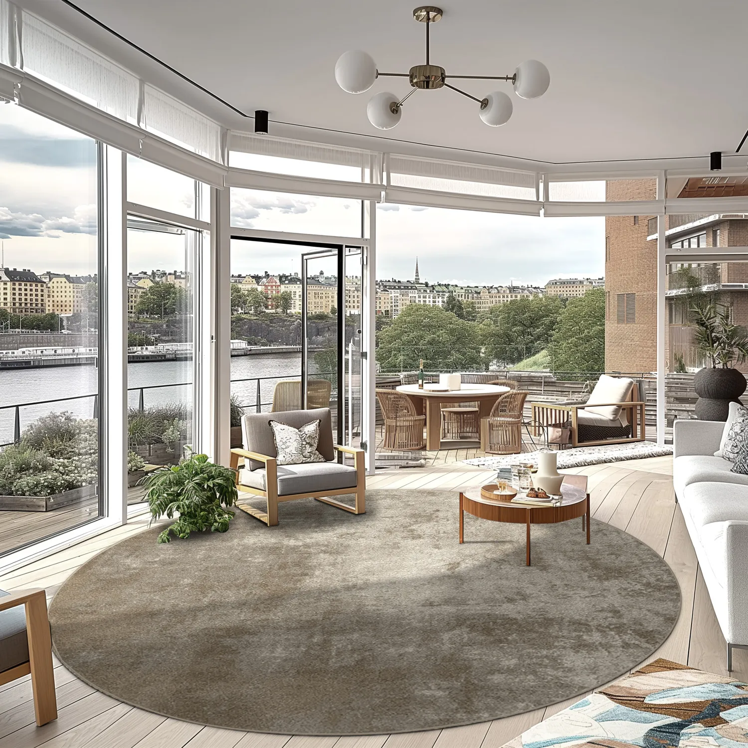 Rund Teppich - Lynton (braun)