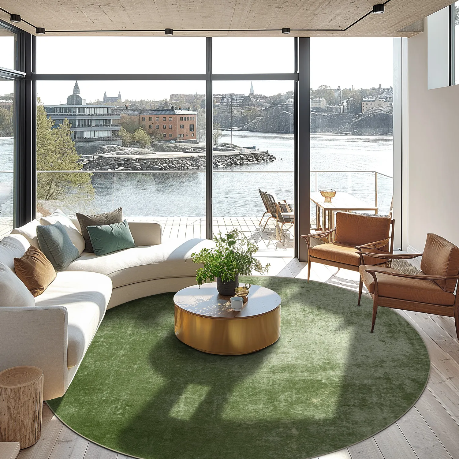 Tapis rond - Lynton (vert)