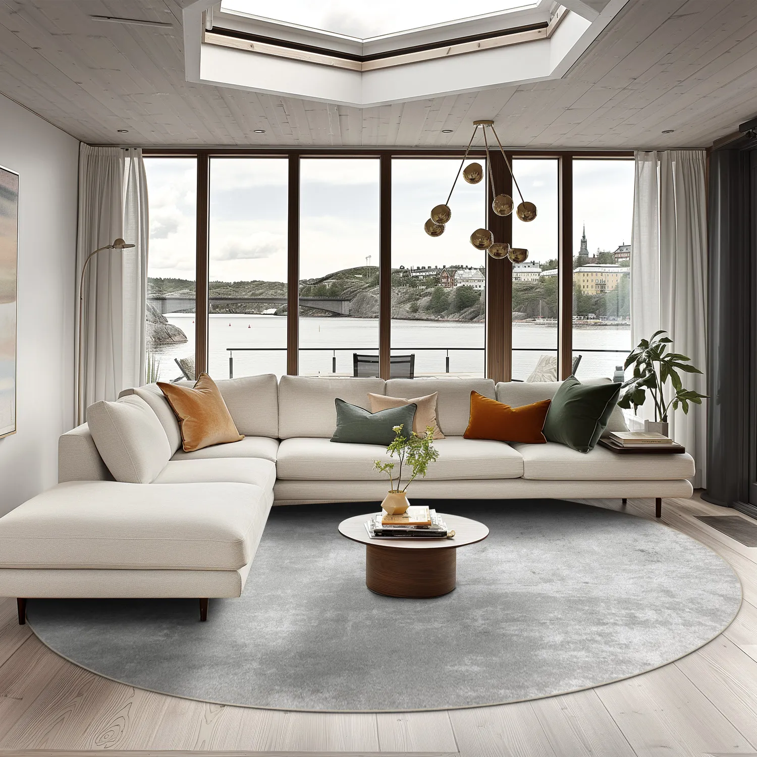 Rund Teppich - Lynton (grau)