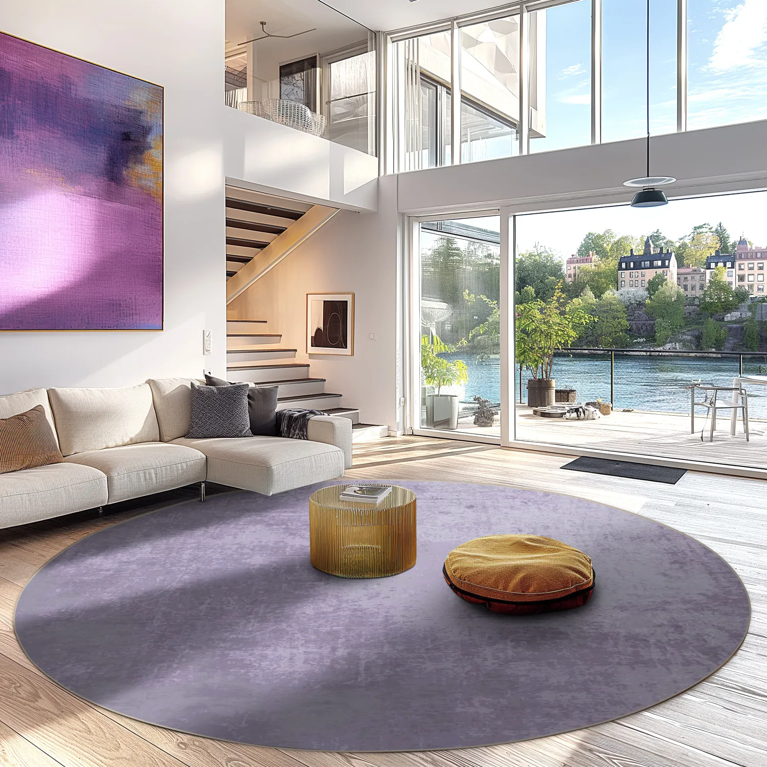 Rund Teppich - Lynton (helles lila)