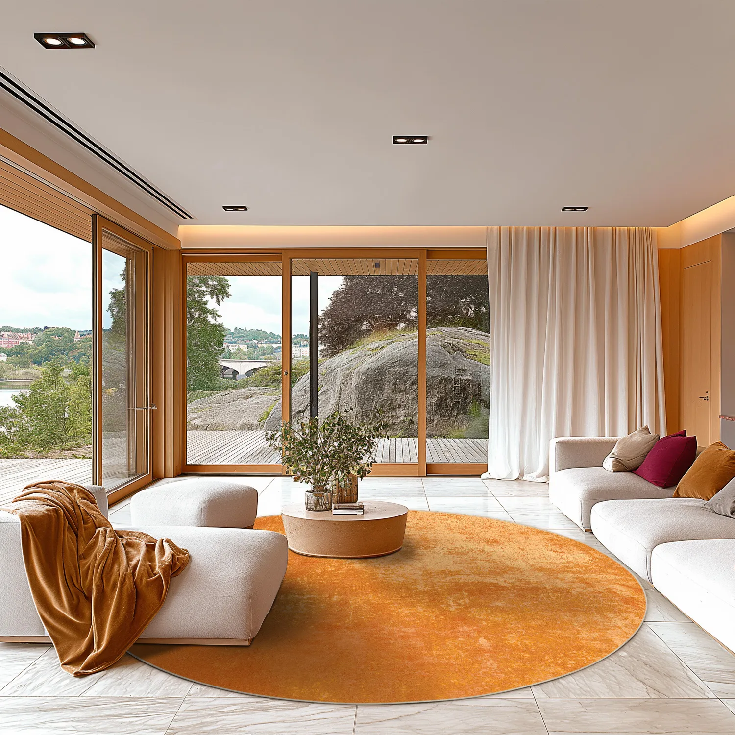 Tapis rond - Lynton (orange)