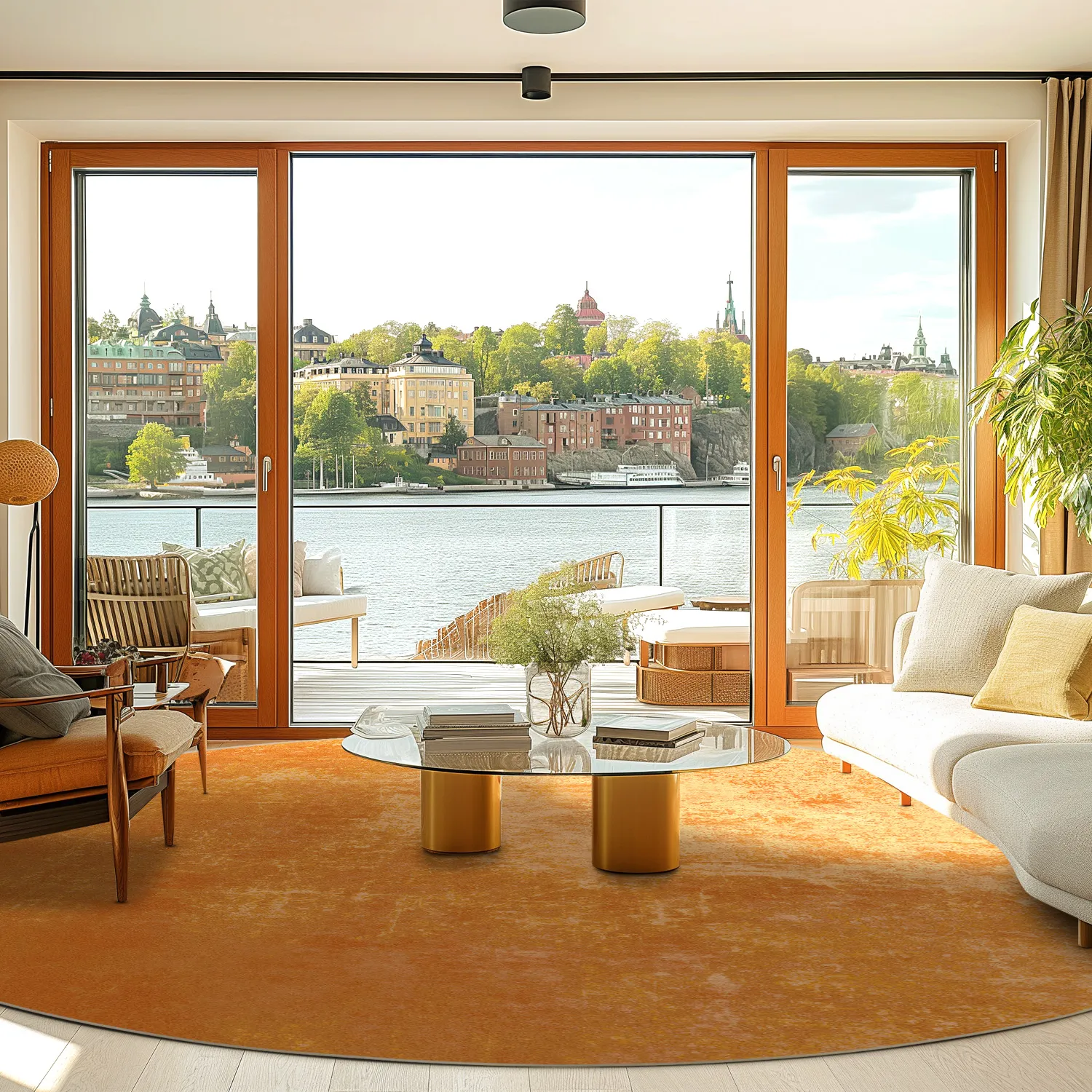 Tapis rond - Lynton (orange)