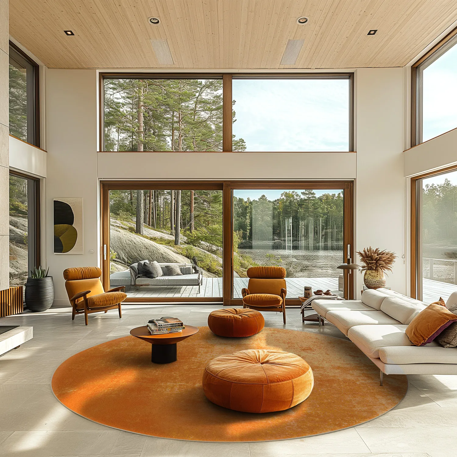 Tapis rond - Lynton (orange)