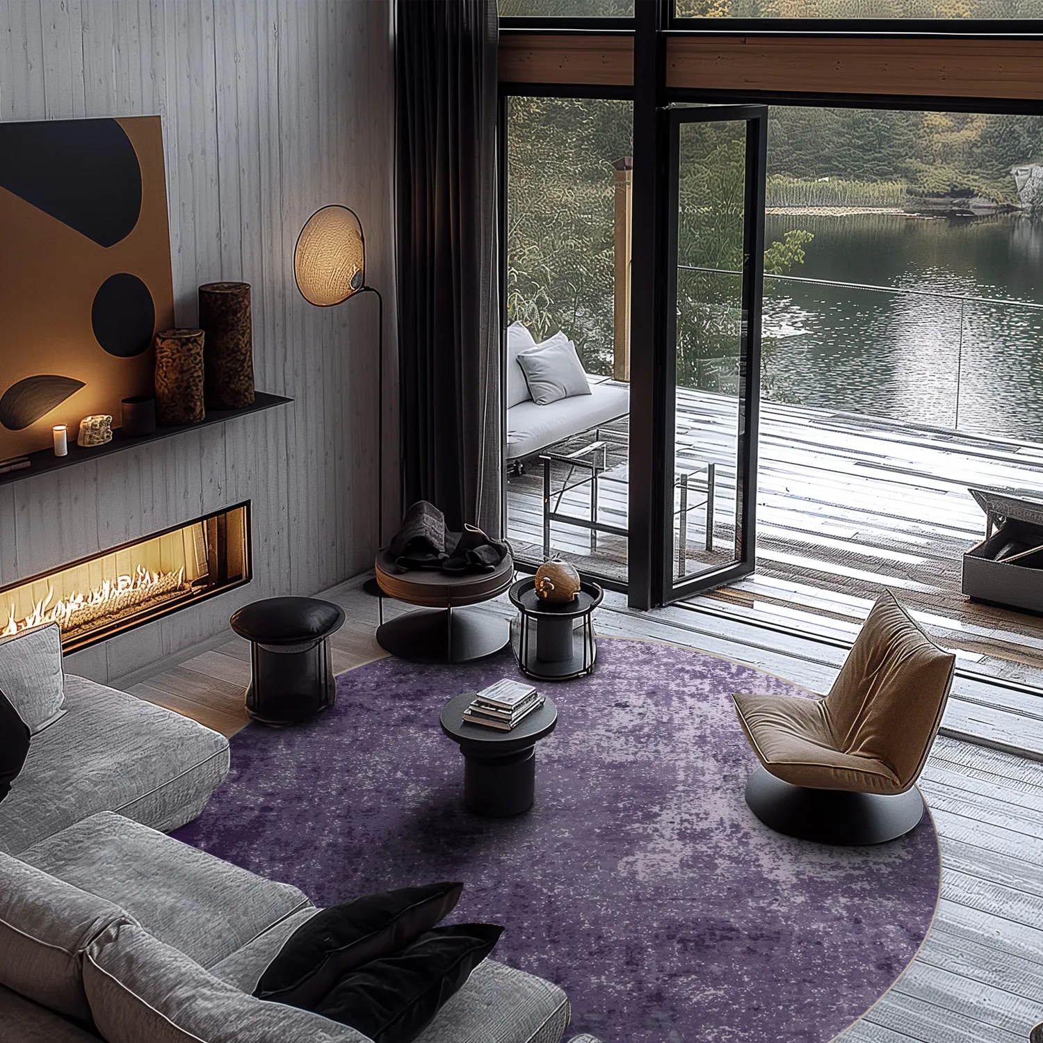 Rund Teppich - Lynton (lila)