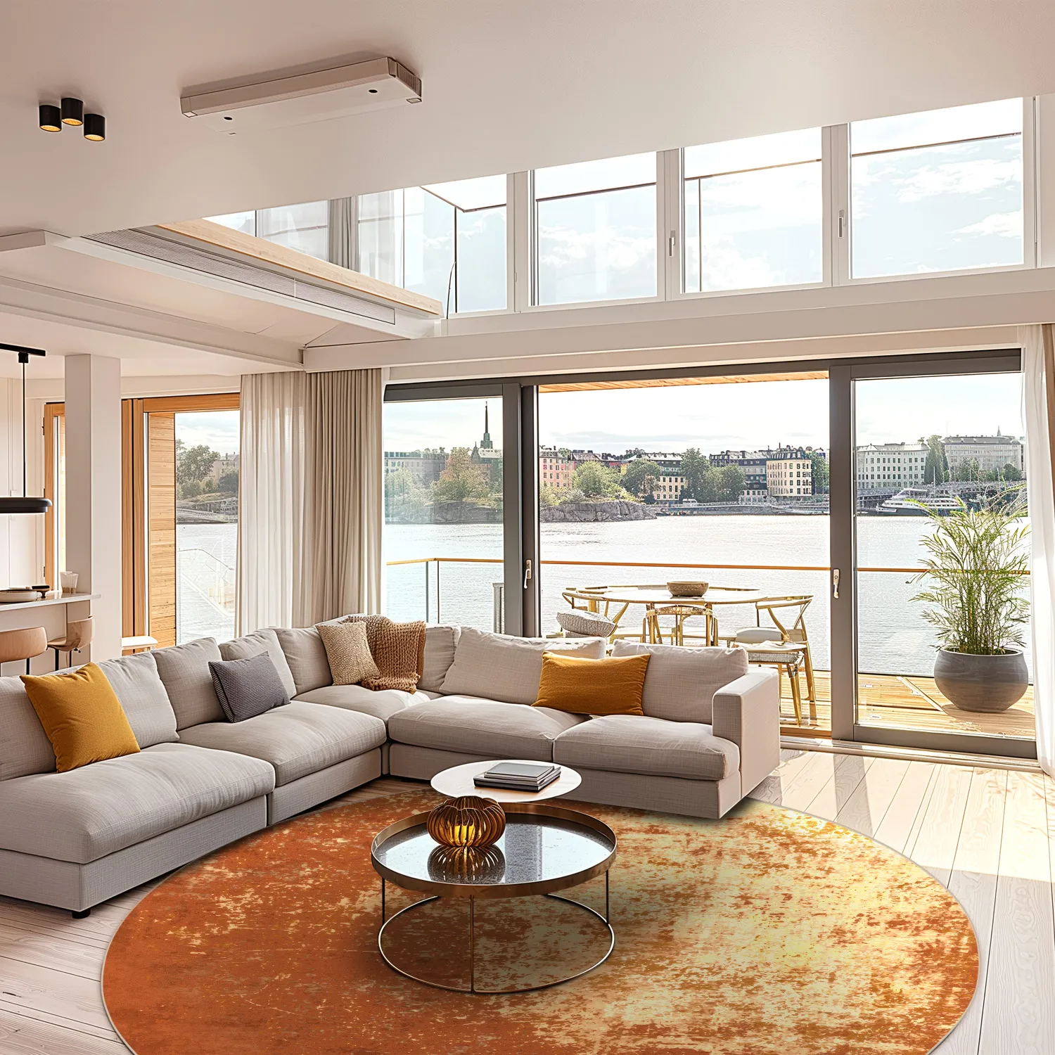 Tapis rond - Lynton (terre cuite)