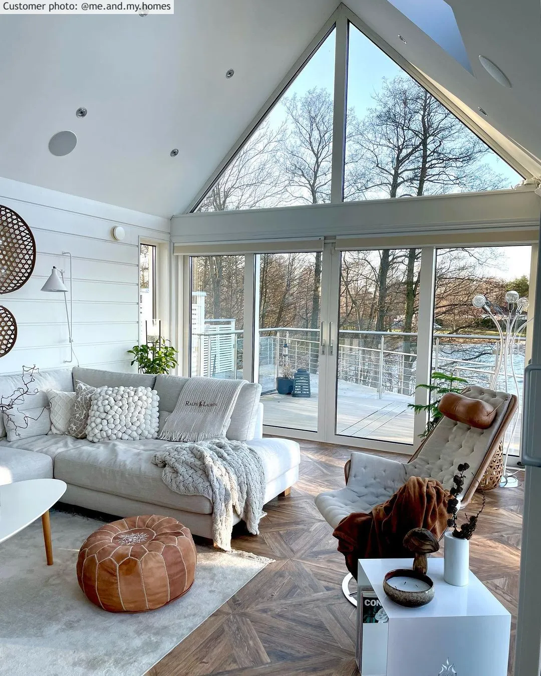 Sitzpoufs - Marokkanischer Leder-Pouf (Hellbraun)