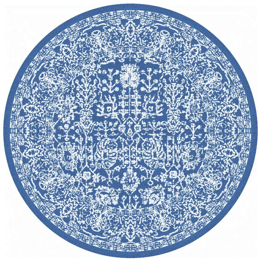 Tapis rond - Menfi (bleu)
