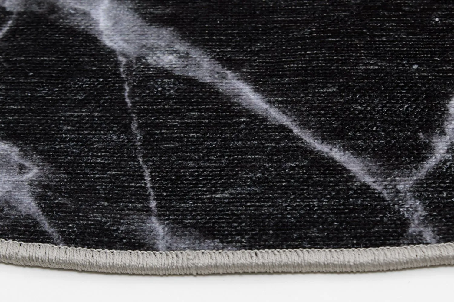 Rund Teppich - Savino (schwarz/weiß/rosa)