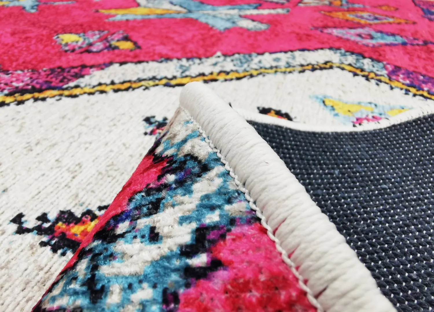 Rund Teppich - Misare (rosa/bunt)