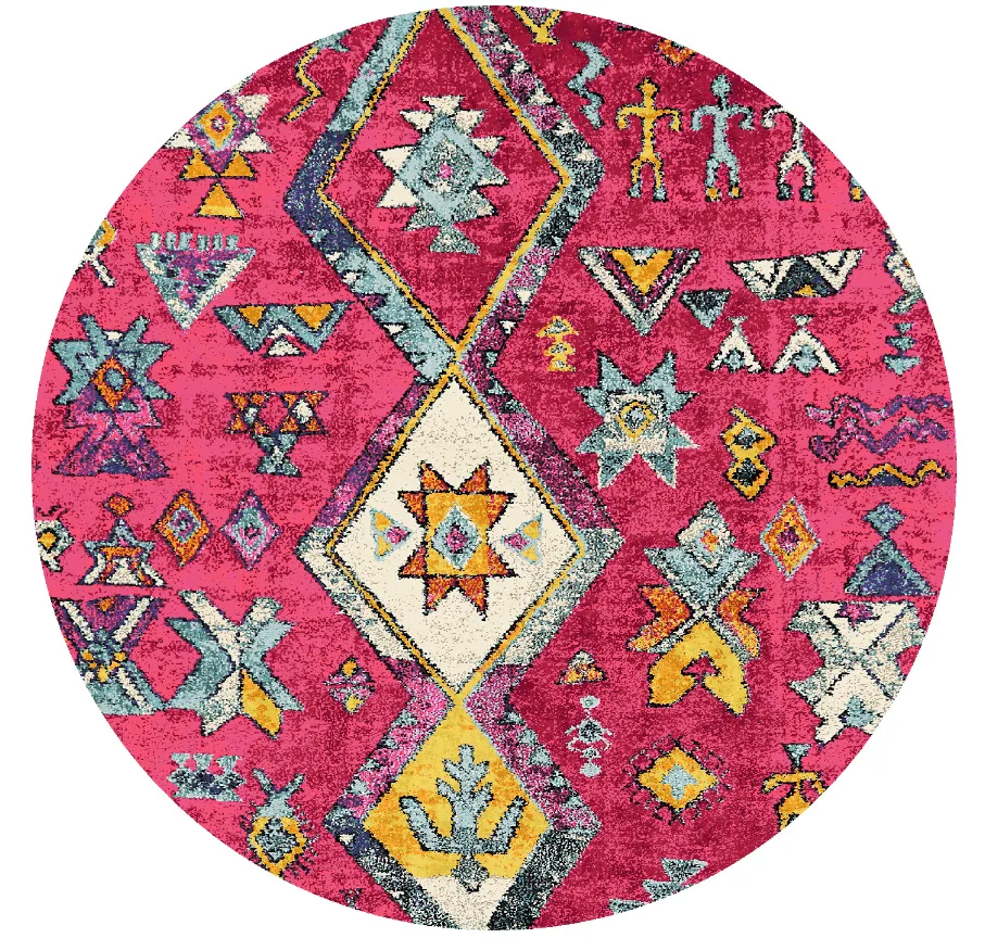 Rund Teppich - Misare (rosa/bunt)