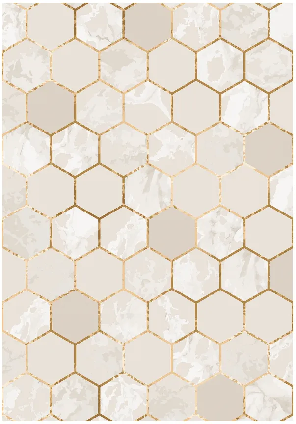 Tapis Wilton - Morino (beige/blanc/doré)