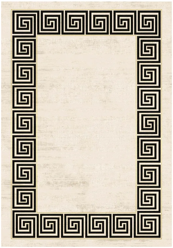 Wilton-Teppich - Mytos (beige/schwarz)