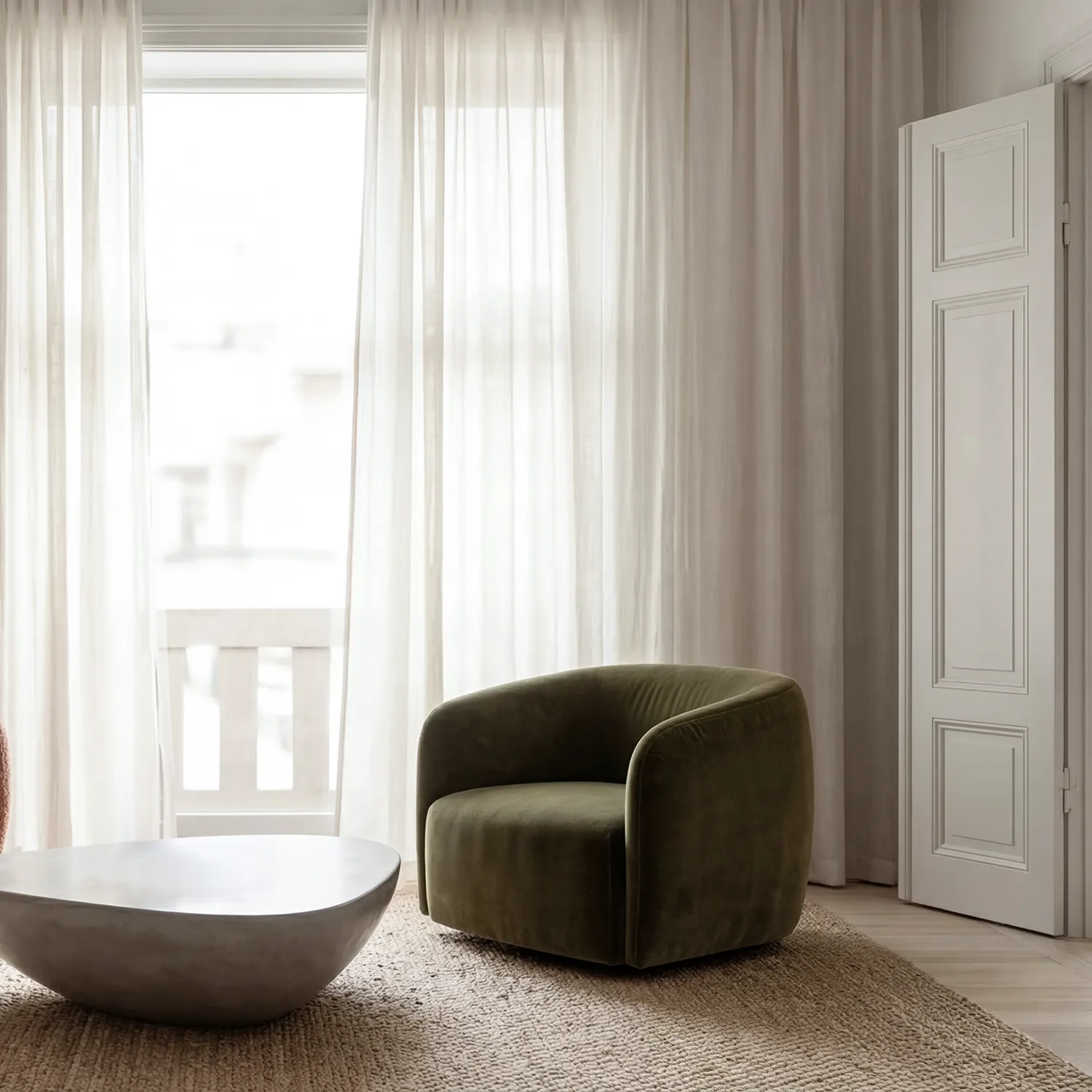 Rideaux Lot de 2 - Rideau en lin Noemi (crème)