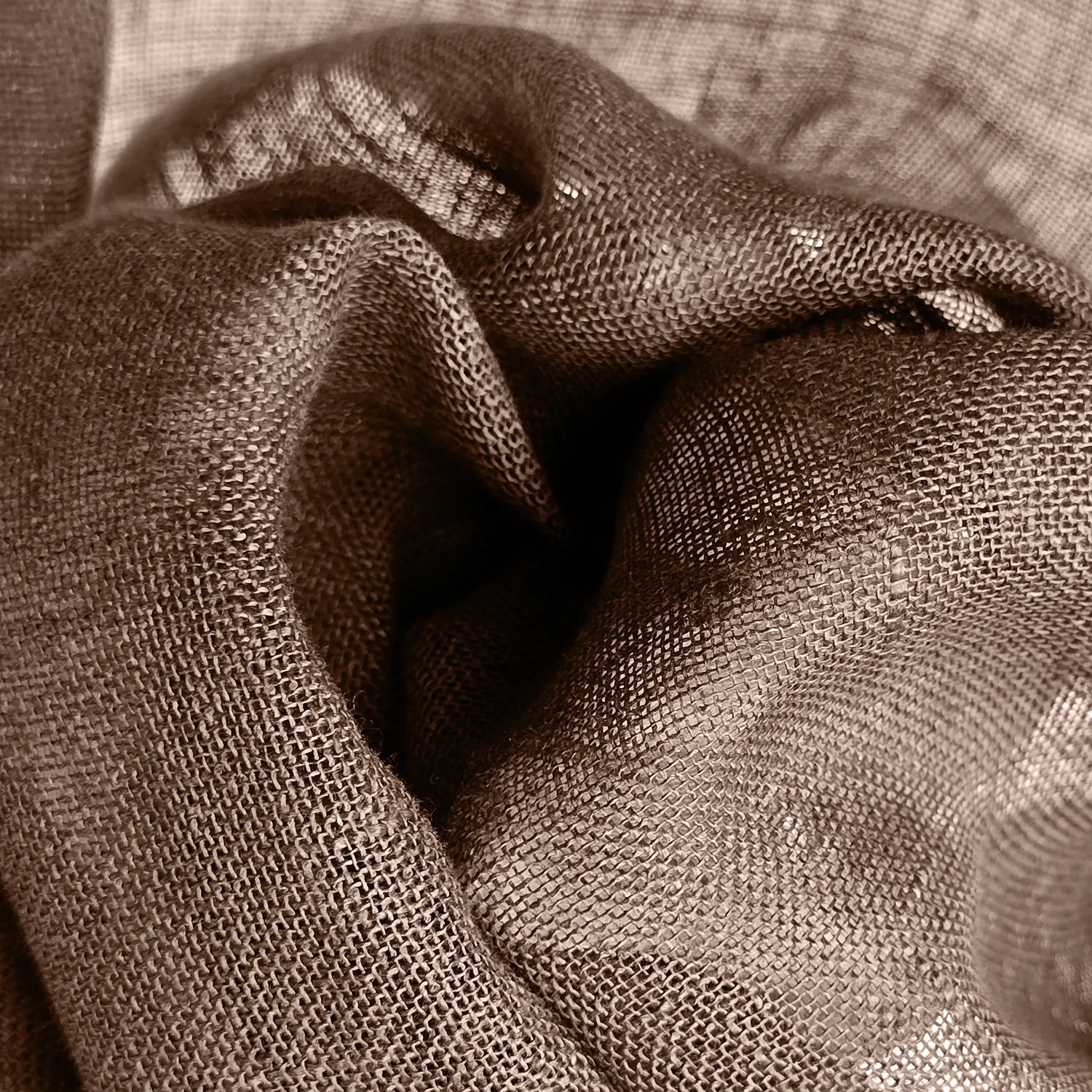 Rideaux Lot de 2 - Rideau en lin Noemi (marron foncé)