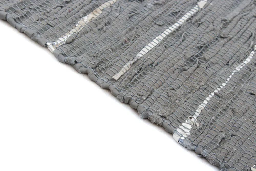 Flickenteppich - Nordal Design (grau - 100 % Leder)