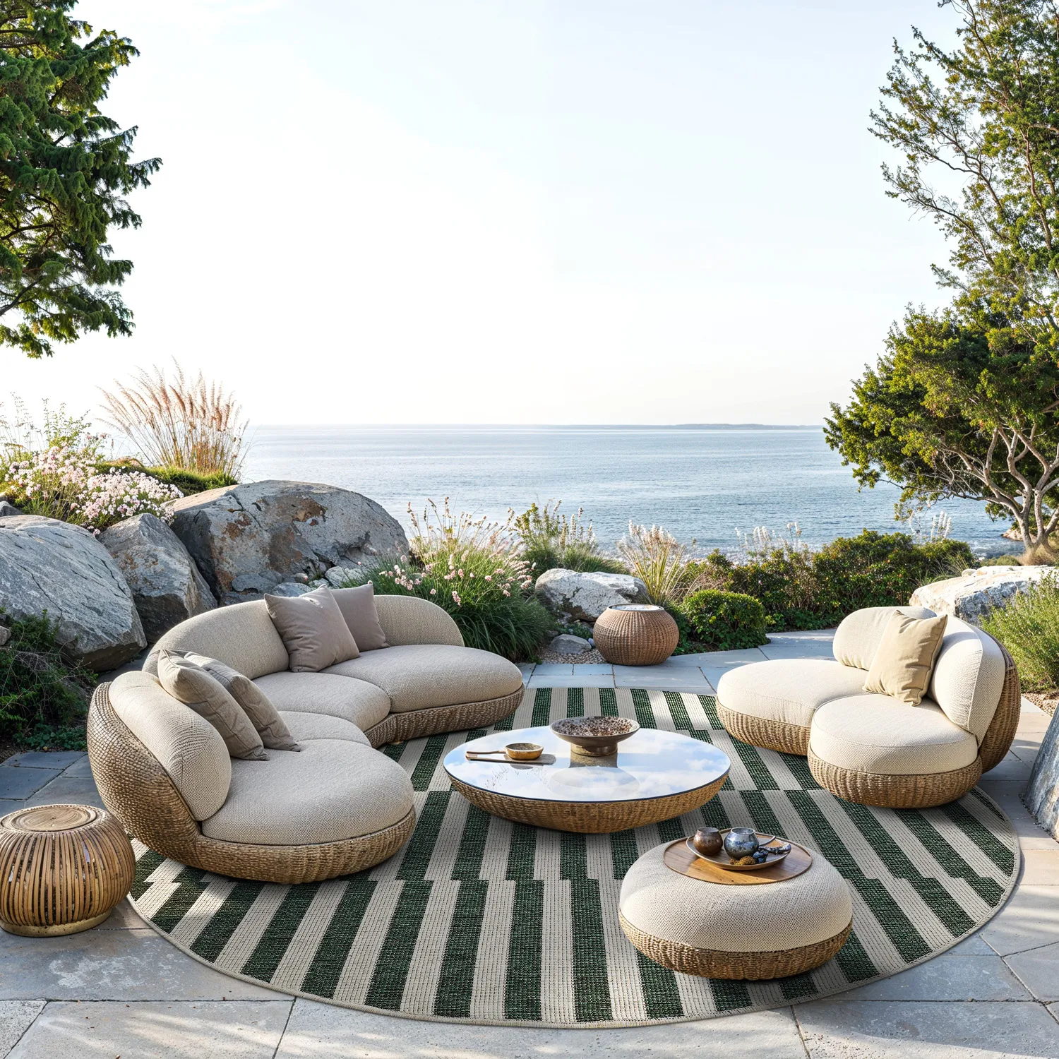 Rund Teppich - Indoor/Outdoor Otto (grün)