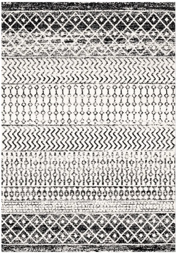 Wilton-Teppich - Ovada (schwarz/weiß)