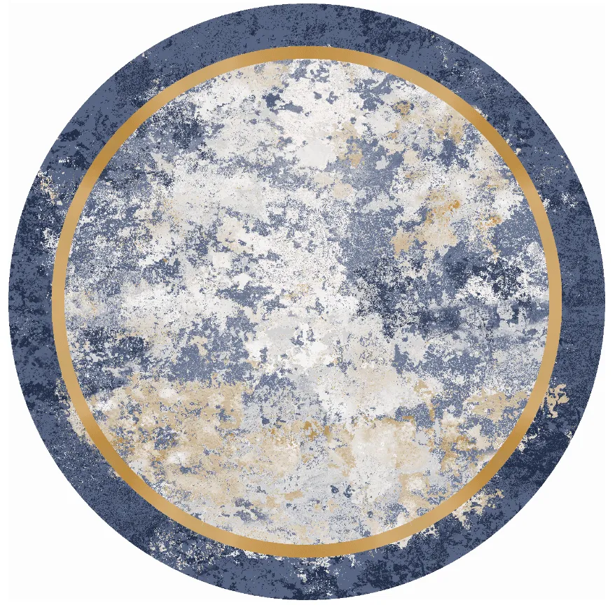 Rund Teppich - Peri (blau/bunt)