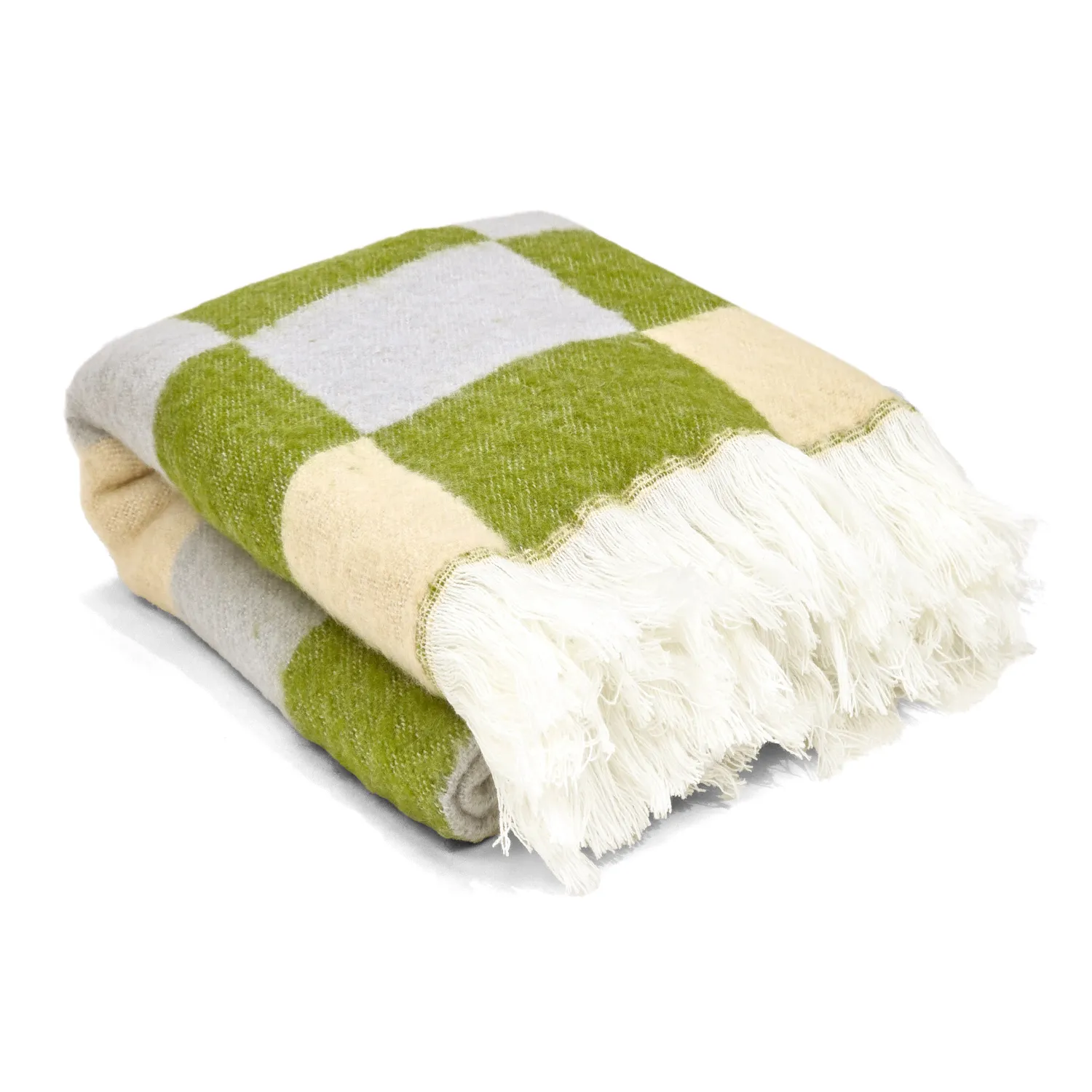 Plaids - Plaid en mélange de laine - Audrey Check (beige/vert/violet)