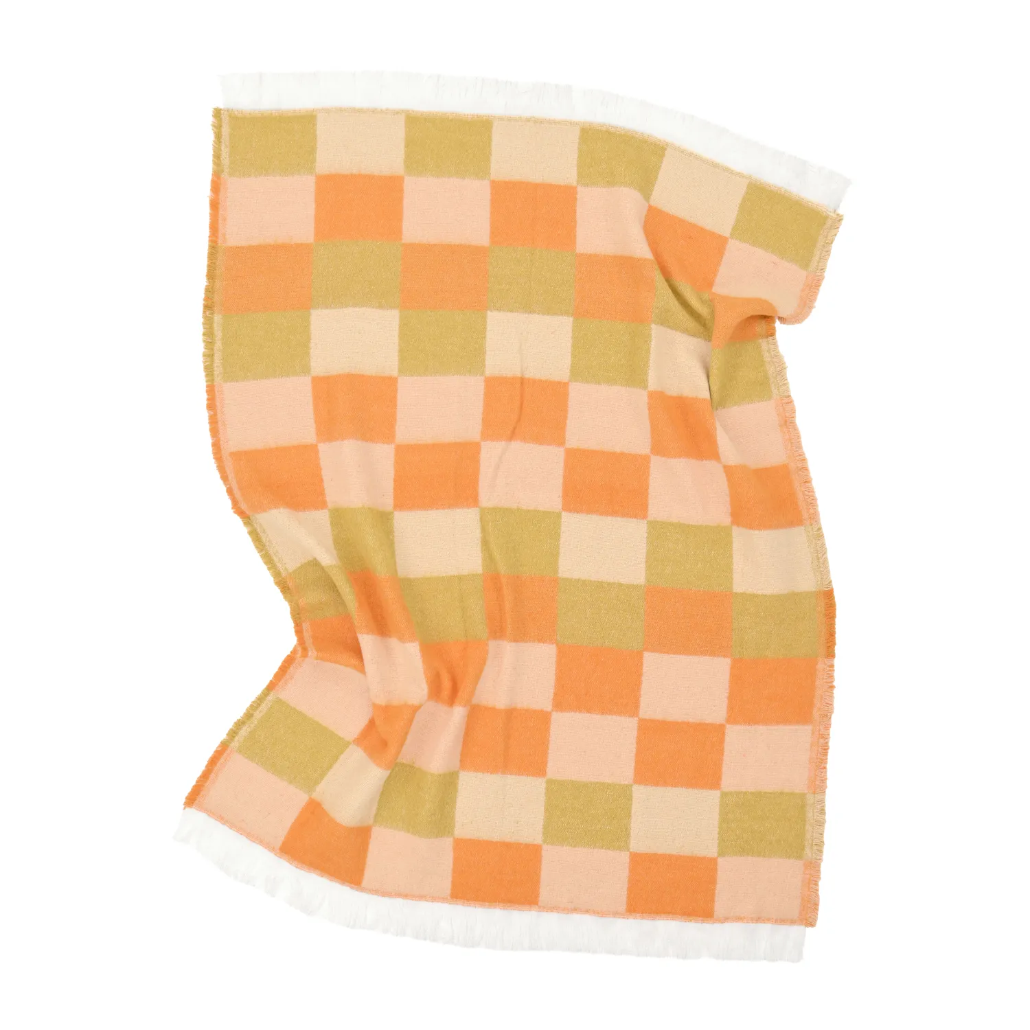 Plaids - Plaid en mélange de laine - Audrey Check (beige/jaune/orange)