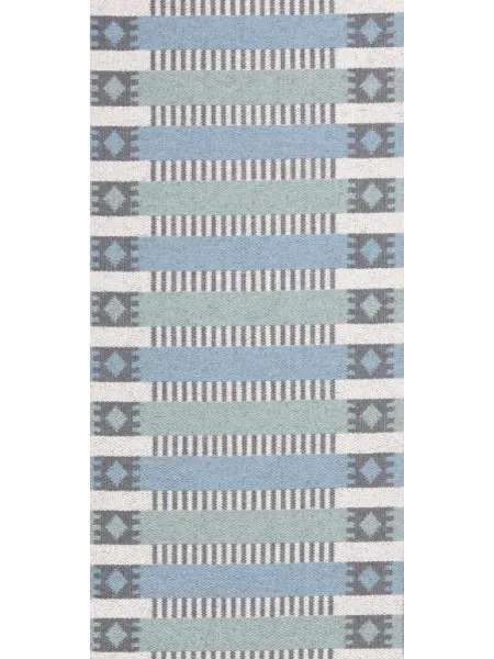 Kunststoffteppiche - Der Horred-Teppich Märta (blau/grün)