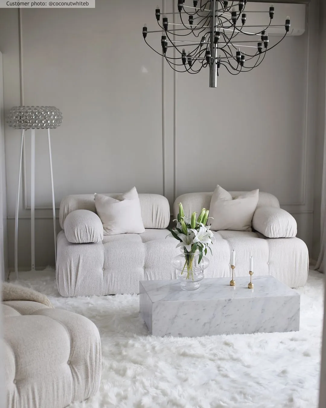 Tapis à poils longs - Pomaire (blanc)