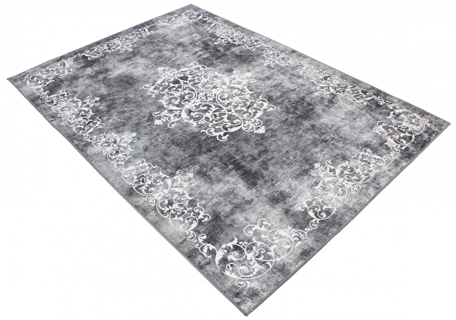 Wilton-Teppich - Santi (dunkelgrau/weiß)