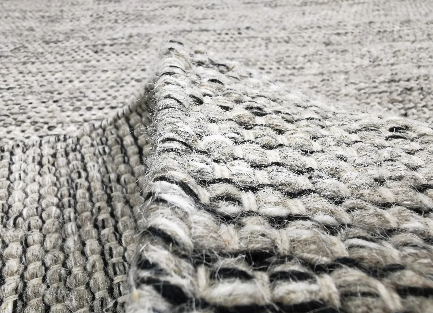 Wollteppich - Otago (grau/schwarz)