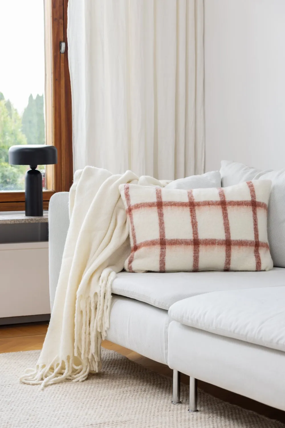 Housse de coussin en mélange de laine - Rachel (rose)