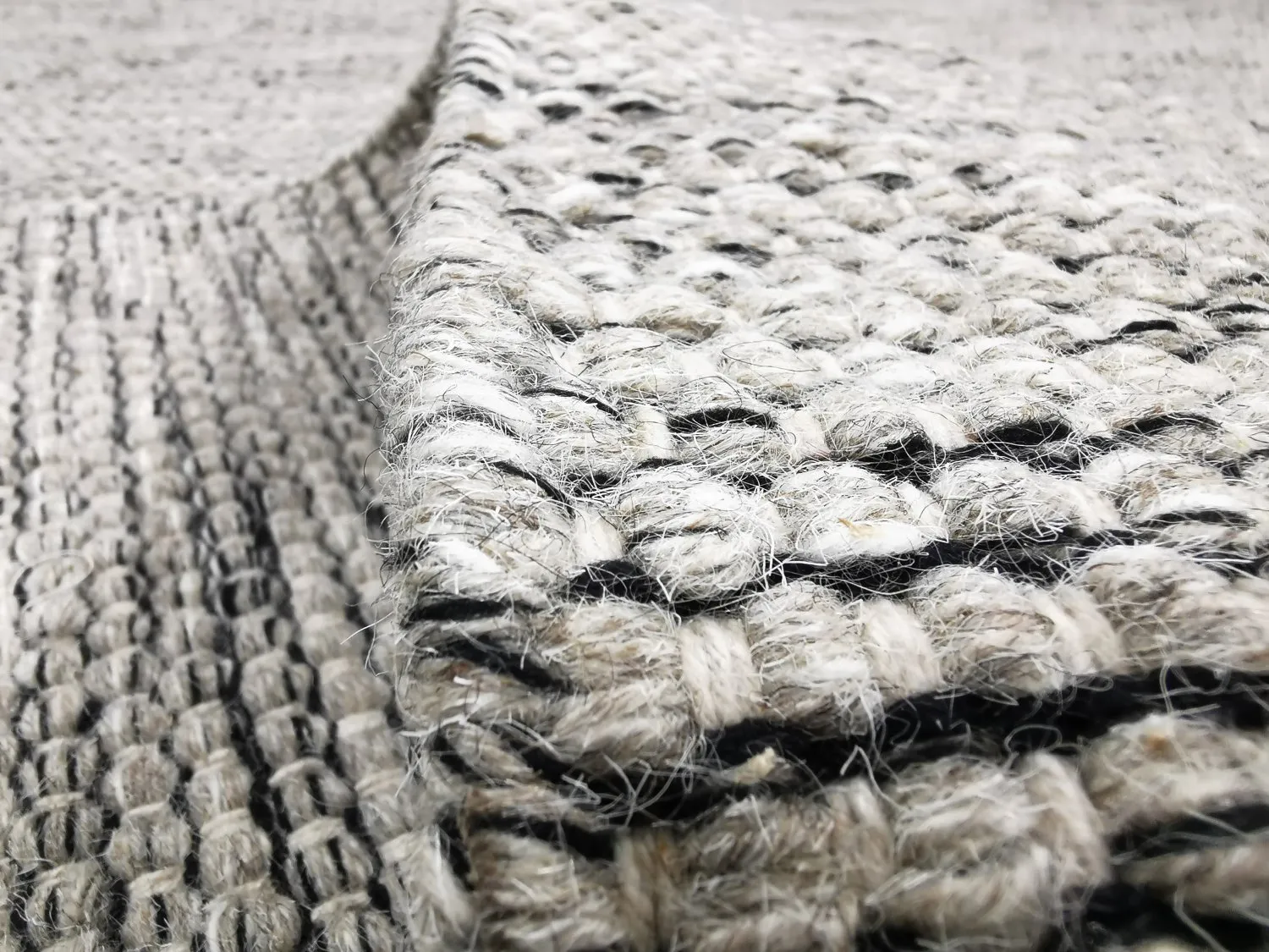 Wollteppich - Otago (grau/schwarz)