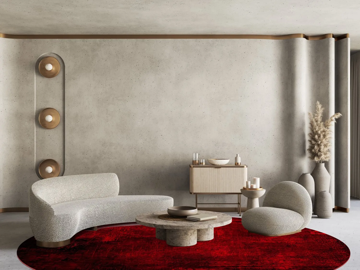 Rund Teppich - Frome (rot)