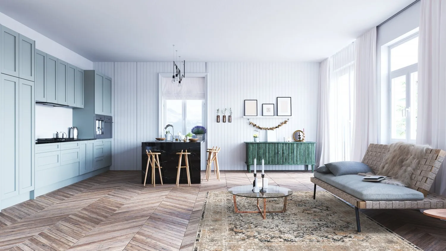 Wilton-Teppich - Douz (schwarz/multi)