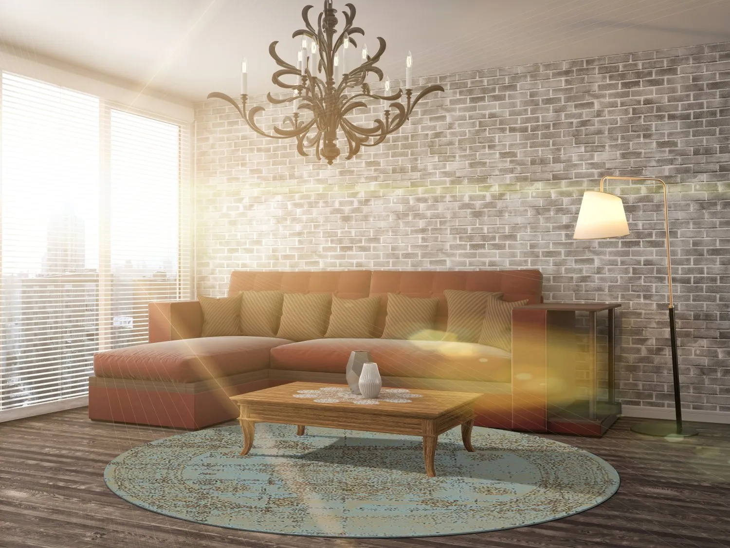 Tapis rond - Peking Royal (turquoise)