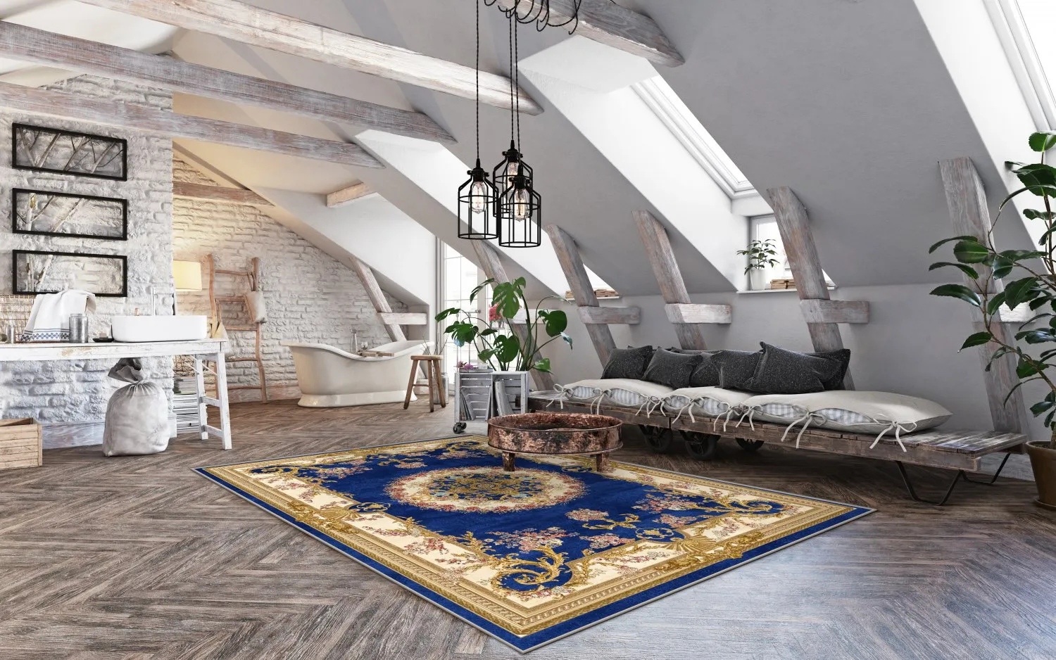 Wilton-Teppich - Marand (blau)