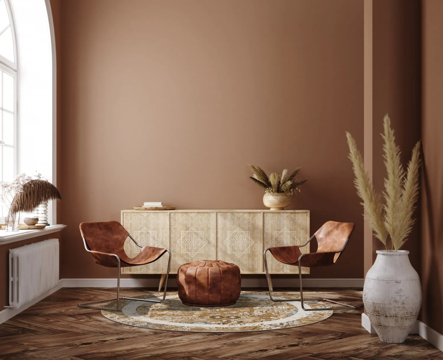 Rund Teppich - Lefkada (braun/bunt)