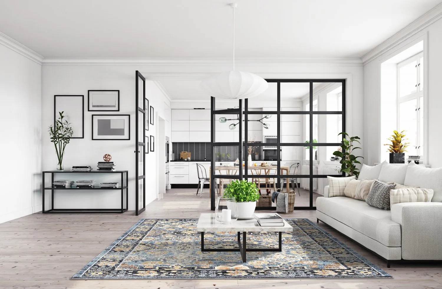 Wilton-Teppich - Fernana (blau/multi)