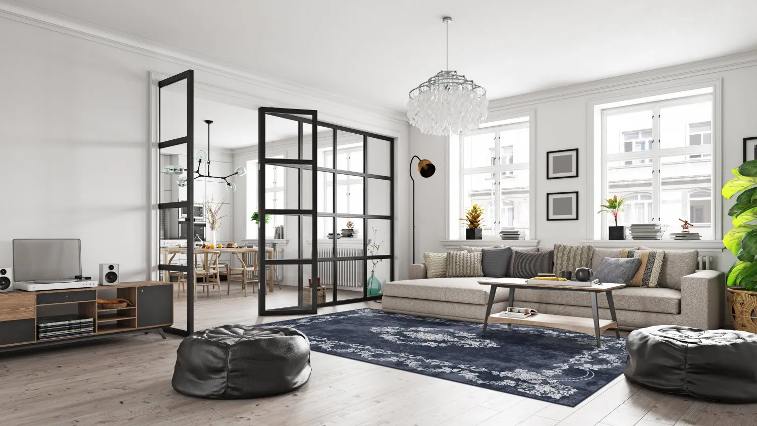 Wilton-Teppich - Nefta (schwarz)