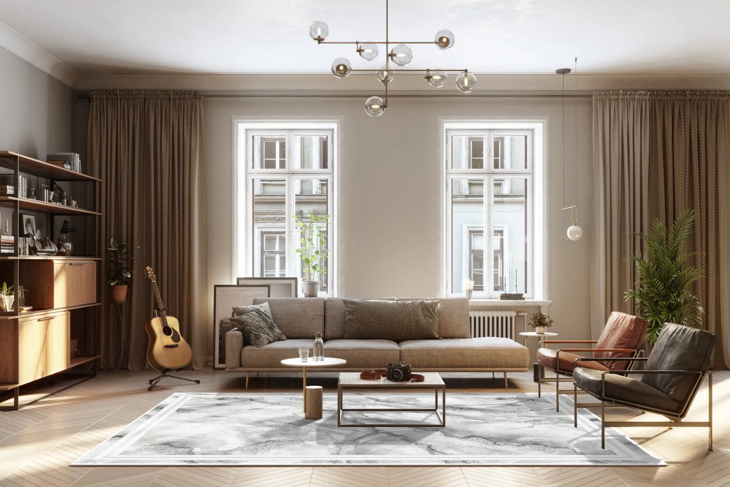 Wilton-Teppich - Attika (grau/weiß)