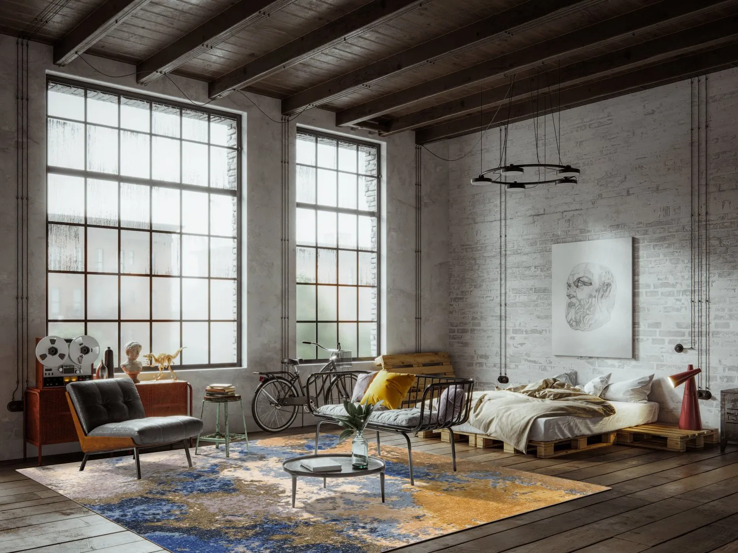 Wilton-Teppich - Travale (grau/blau/multi)