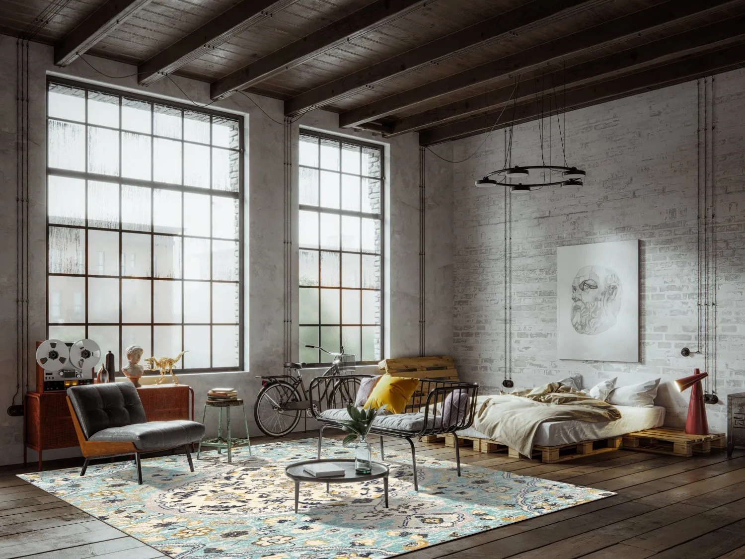 Tapis Wilton - Mojácar (bleu)