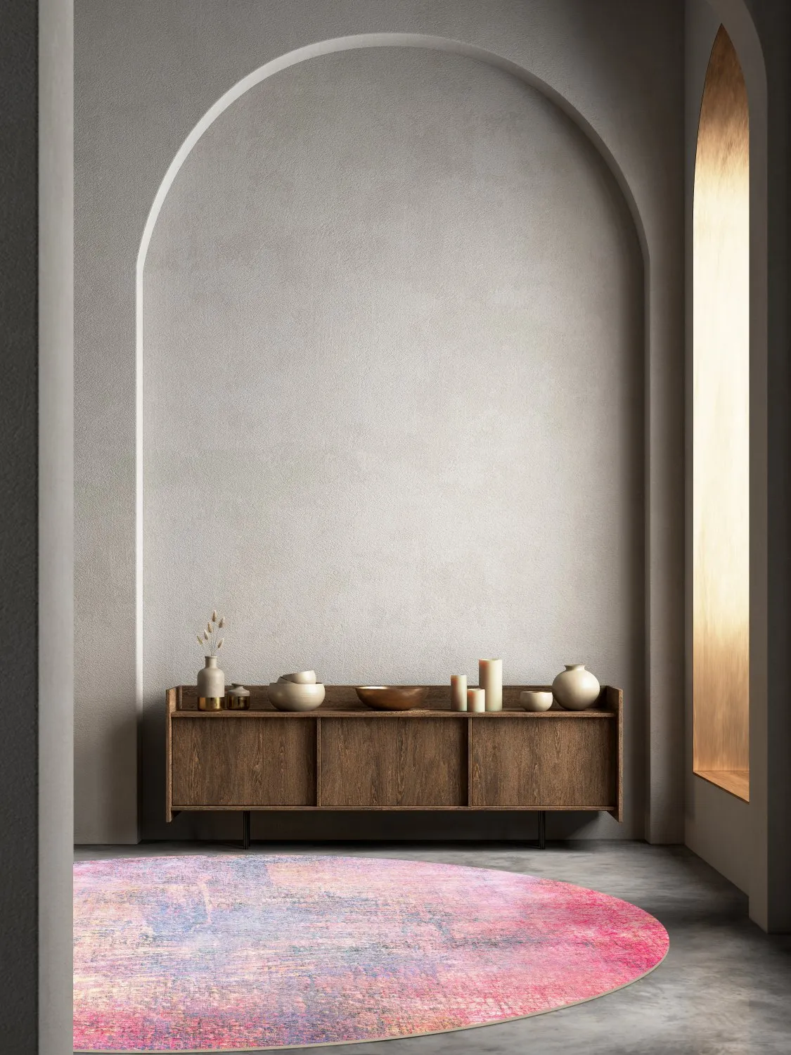 Tapis rond - Perugia (rose)