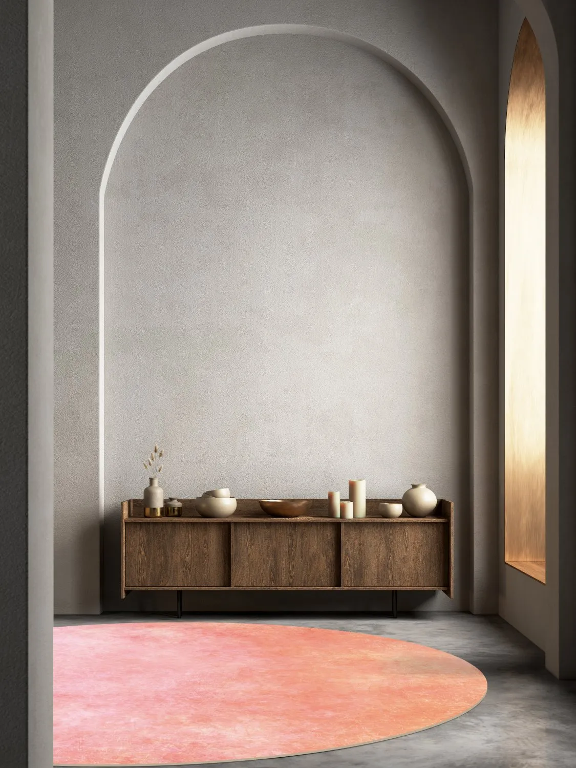 Rund Teppich - Baden (rosa)