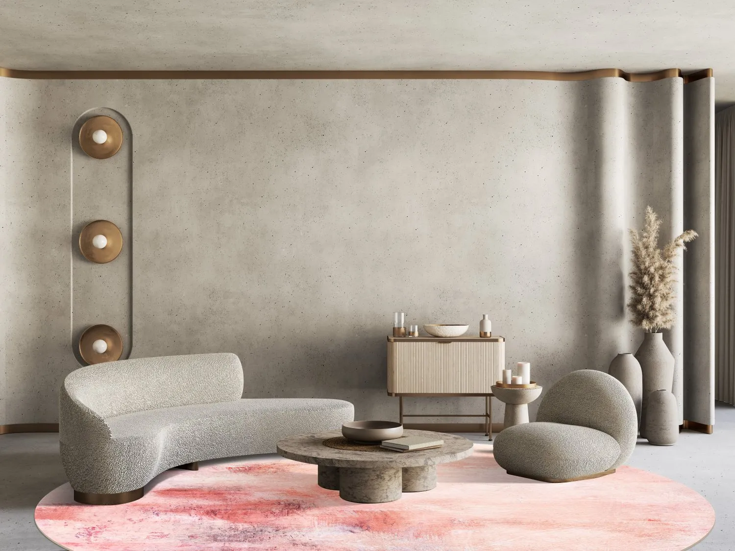 Rund Teppich - Nancy (rosa)